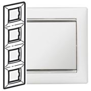 Legrand Valena Белый/Серебряный штрих Рамка 4-ая вертикал. 770498