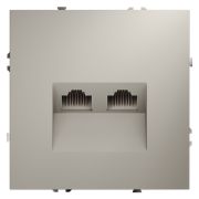 Розетка компьютерная встраиваемая VOLTUM S70 двойная RJ45+RJ45 кат.6, (кашемир)