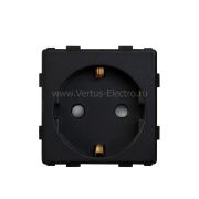 Розетка  с заземлением Schuko  250В,16А  чёрный матовый QUADRO