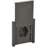 IEK FORTE&PIANO Серый Розетка с/з со шт с крышкой безвинтовое крепление 16А IP44 FP319.