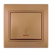 LEZARD СП Выключатель 1-кл с подсветкой золото 701-1313-108