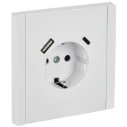 IEK FORTE&PIANO Белый Розетка с/з со шт винтовое крепление 16А USB A+C 18Вт FP247.