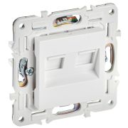 IEK SKANDY Арктический белый Розетка компьютерная двойная RJ45 кат.6 SK-K04W.