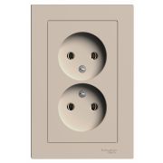 Systeme Electric AtlasDesign Песочный Розетка двойная б/з,16А, в сборе
