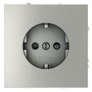 Розетка встраиваемая VOLTUM S70 с заземлением и защитными шторками, 16А, (сталь)