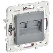 IEK SKANDY Серый Розетка компьютерная двойная RJ45 кат.5E SK-K03Gr.