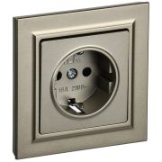 IEK BRITE Шампань Розетка с/з с защ.шторк. 16А в сб. РСР14-1-0-БрШ.
