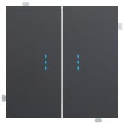 Клавиши двухклавишного выключателя с подсветкой черный матовый