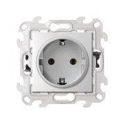 Simon 24 Алюминий Розетка с заземлением Schuko 2Р+Е 16A 250В~ с системой Push&Go