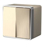 Выключатель двухклавишный влагозащищенный IP44 Gallant шампань рифленый W5020210