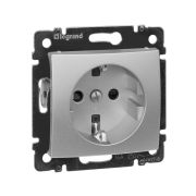 Legrand Valena Алюминий Розетка 1-ая с/з с защитными шторками