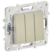 IEK SKANDY Бежевый Выключатель 3-клавишный 10А SK-V11B.