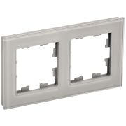 BRITE Рамка 2-мест. РУ-2-2-БрД стекло дымчатый IEK