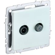 IEK BRITE BASE Жемчуг Розетка двойная TV+SAT РТВ/РСп12-БрЖ.