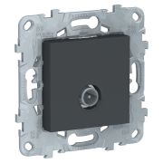 UNICA NEW Розетка ТВ одиночная проходная антрацит NU546354