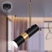 Светильник подвесной (подвес) ЭРА PL33 BK/GD MR16 GU10 потолочный цилиндр черный, золото