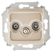 Simon 15 Шампань Розетка R-TV-SAT одиночная, винт.зажим