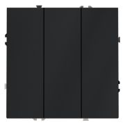 Выключатель встраиваемый VOLTUM S70 трехклавишный 10А, (графит)