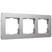 W0032606/ Рамка на 3 поста Platinum (алюминий)