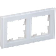 BRITE Рамка 2-мест. РУ-2-2-БрБ стекло белый IEK