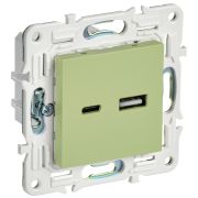 IEK SKANDY Мятный Розетка USB A+C 3,1А SK-R14G.
