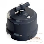 Выключатель одинарный проходной графит Lindas 34032