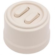 BIRONI Лизетта Пластик Песочное золото Выключатель 2-кл (клавишный)