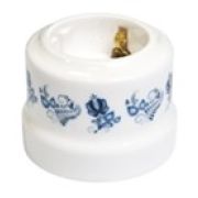 Розетка с заземлением орнамент №3 (гжель) Lindas 35019