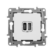 Legrand Etika Белый зарядное устройство с USB разъемами A-C