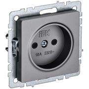 IEK BRITE BASE Сталь Розетка без з/к с з/ш 10А РСш10-2-БрС.