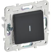 IEK SKANDY Графит Выключатель 1-клавишный с индикацией 10А SK-V07G.