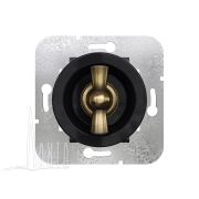 Выключатель поворотный встраиваемый на 4 положения двухклавишный ЛАХТА «Престиж» черный