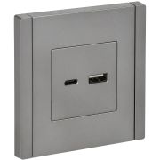 IEK FORTE&PIANO Сталь Розетка USB A+C 18Вт FP551.