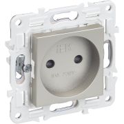 IEK SKANDY Шампань Розетка б/з с защитными шторками 10А SK-R01Sh.