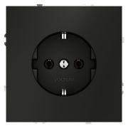 Розетка встраиваемая VOLTUM S70 с заземлением 16А, (черный матовый)