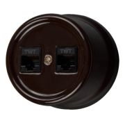 BIRONI Лизетта Керамика Коричневый Розетка 2-ая RJ45