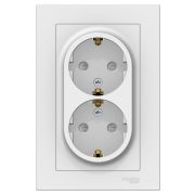 Systeme Electric AtlasDesign Лотос Розетка двойная с/з со шторками, 16А, в сборе