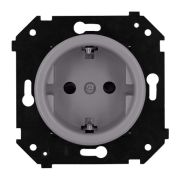 BIRONI Шедель Бриз Пластик Титан матовый Розетка с/з (скрытый монтаж)