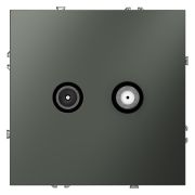 Розетка телевизионная встраиваемая VOLTUM S70 оконечная TV+SAT, (титан)