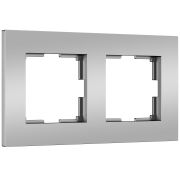 W0022965/ Рамка на 2 поста Slab (серебро матовый)