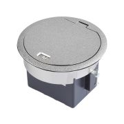 120101 SR Лючек в пол 1,5 модуля 45х45 мм серебро SimplyConnect