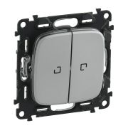 Legrand Valena ALLURE DIY Алюм Переключатель 2-клавишный с подсветкой 10А 250В