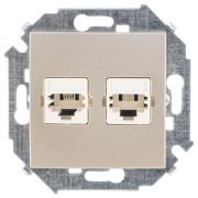 Simon 15 Шампань Розетка ТЛФ 2-ая RJ11, винт.зажим