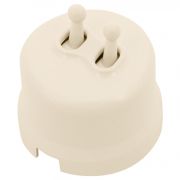 BIRONI Лизетта Пластик Песочное золото Выключатель 2-кл (тумблерный)