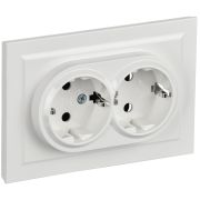 IEK BRITE Белый Розетка 2-я с з/к/ш 16А в сборе РСш12-3-БрБ.