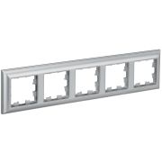 BRITE Рамка 5-мест. РУ-5-Бр алюминий/алюминий IEK