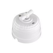 Выключатель пластиковый поворотный на 4 положения (1-2 клавишный) белый серия «Усадьба» GE30401-01