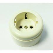 Розетка с/з ABS пластик Interior Electric 16А слоновая кость