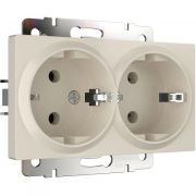W1172062/ Розетка двойная с заземлением (айвори матовый)