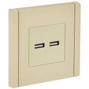 IEK FORTE&PIANO Ваниль Розетка USB A+A 3,1А FP449.